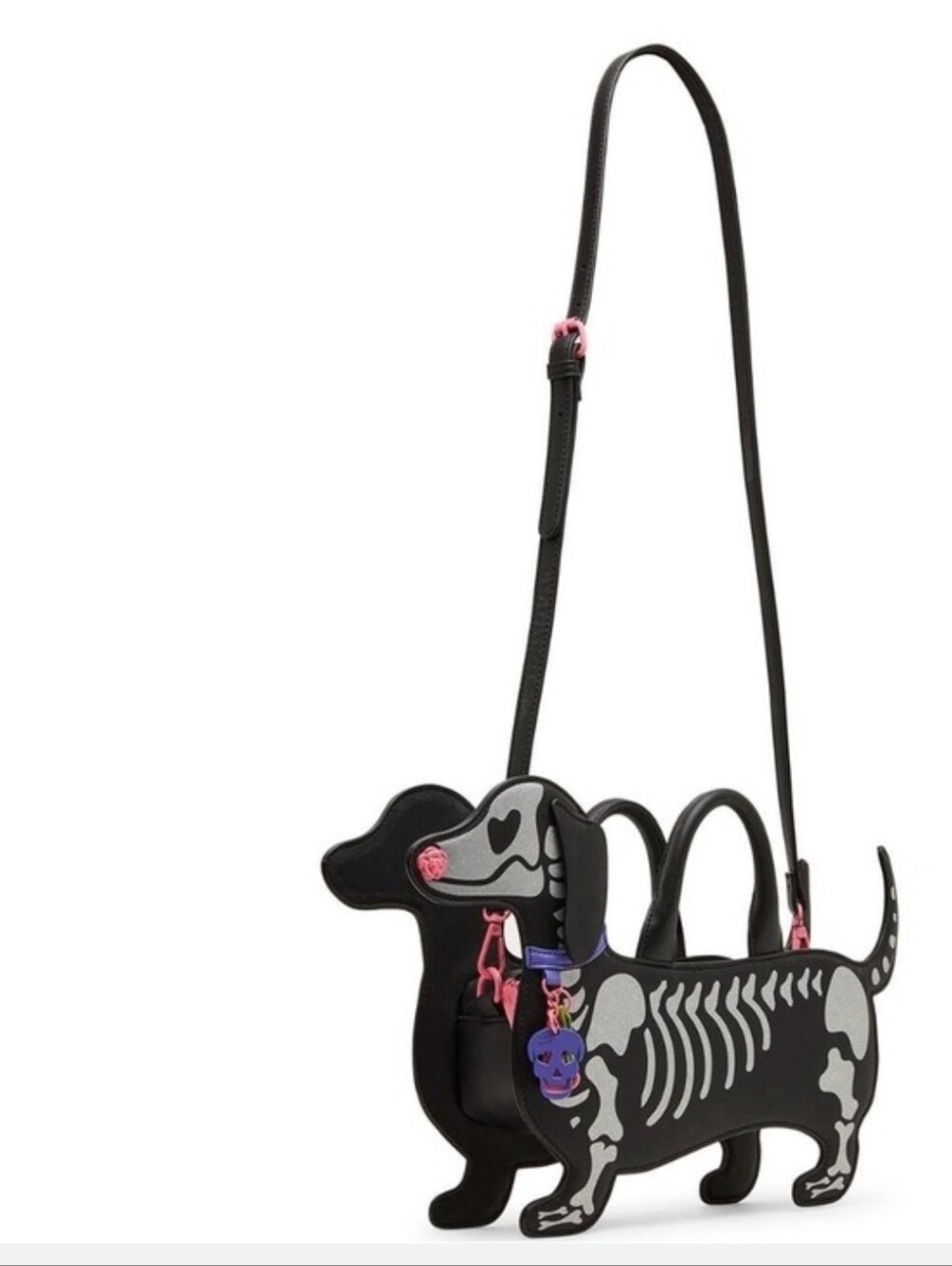 👉✨️ Betsey Johnson Dachshund skeleton Bag Purse Halloween doxie dog - Picture 3 of 7